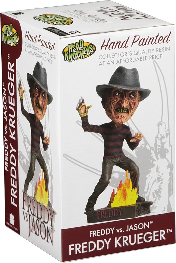 Neca Head Knockers New Line Cinema Freddy vs Jason Freddy Krueger 6"Inch Resin Bobble Head