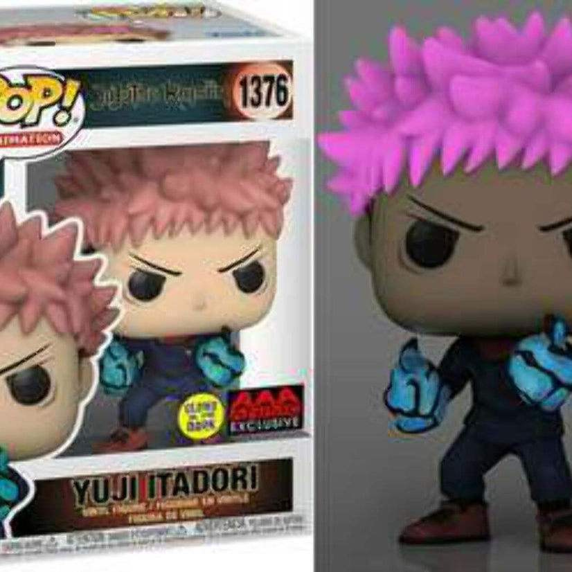 Funko POP! Animation Jujutsu Kaisen Yuji Itadori #1376 Glow In The Dark AAA Anime Exclusive