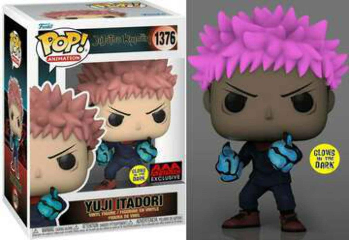 Funko POP! Animation Jujutsu Kaisen Yuji Itadori #1376 Glow In The Dark AAA Anime Exclusive