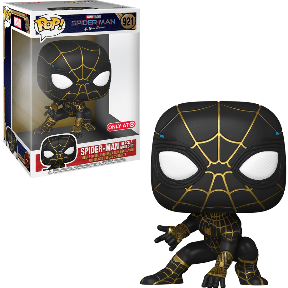 Funko Pop! Marvel Spider-Man No Way Home Spider-Man Black & Gold Suit Target Exclusive #921 Jumbo 10 Inch