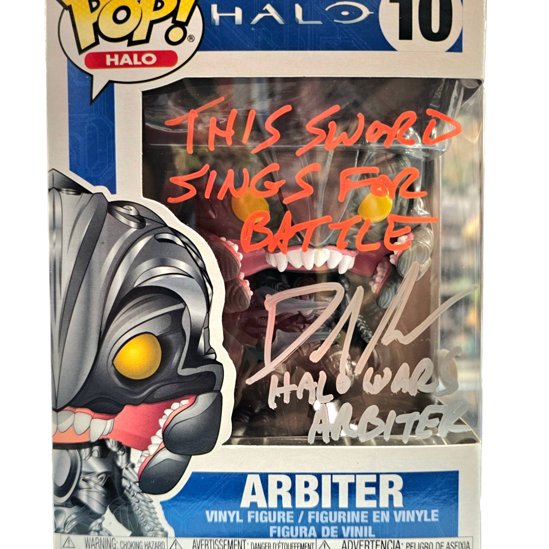 SIGNED Funko Pop! Halo Arbiter #10 Signed by David Sobolov JSA Certified