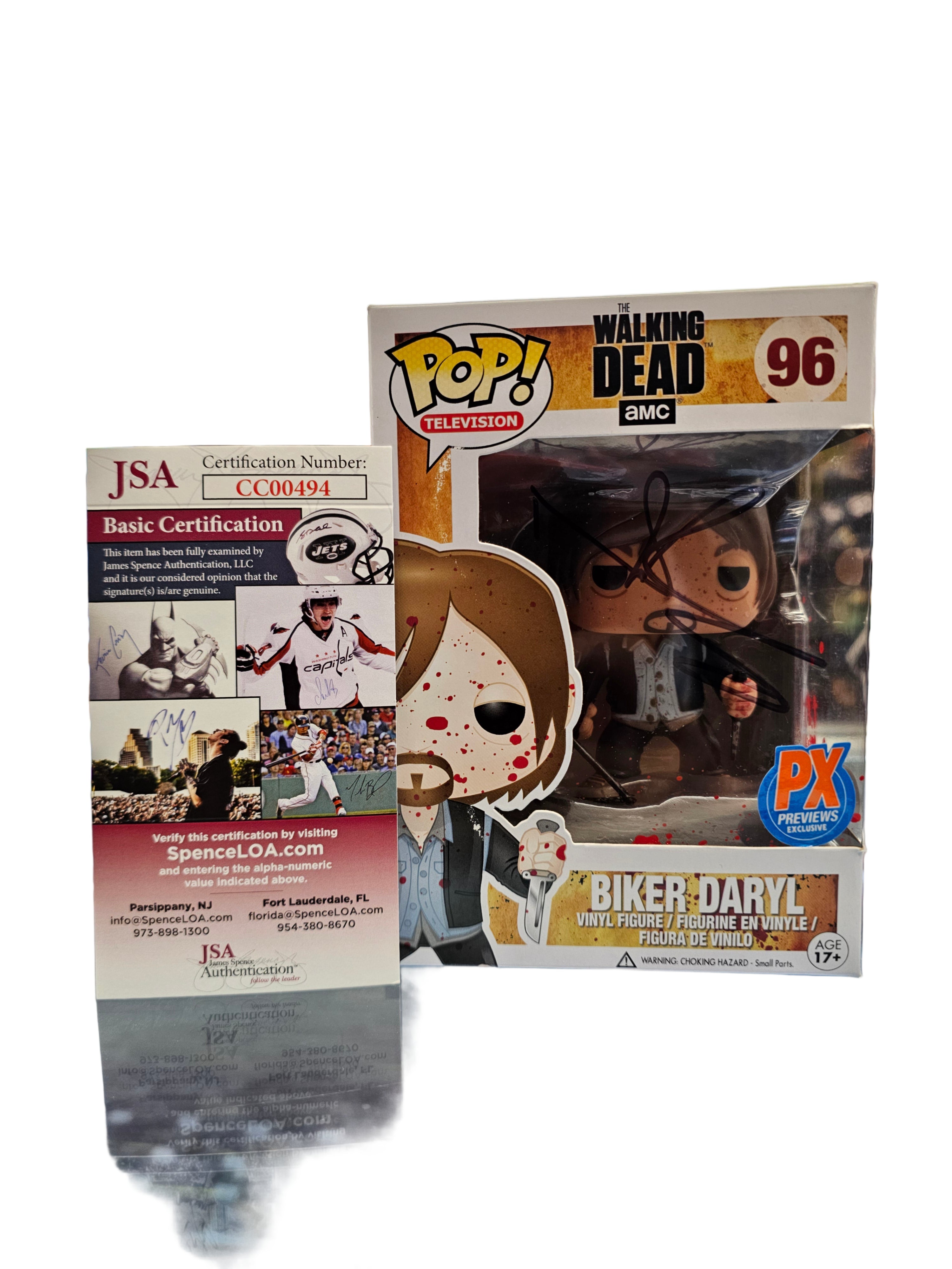(Signed) Funko Pop Television AMC Walking Dead Biker Daryl PX Preview #96
