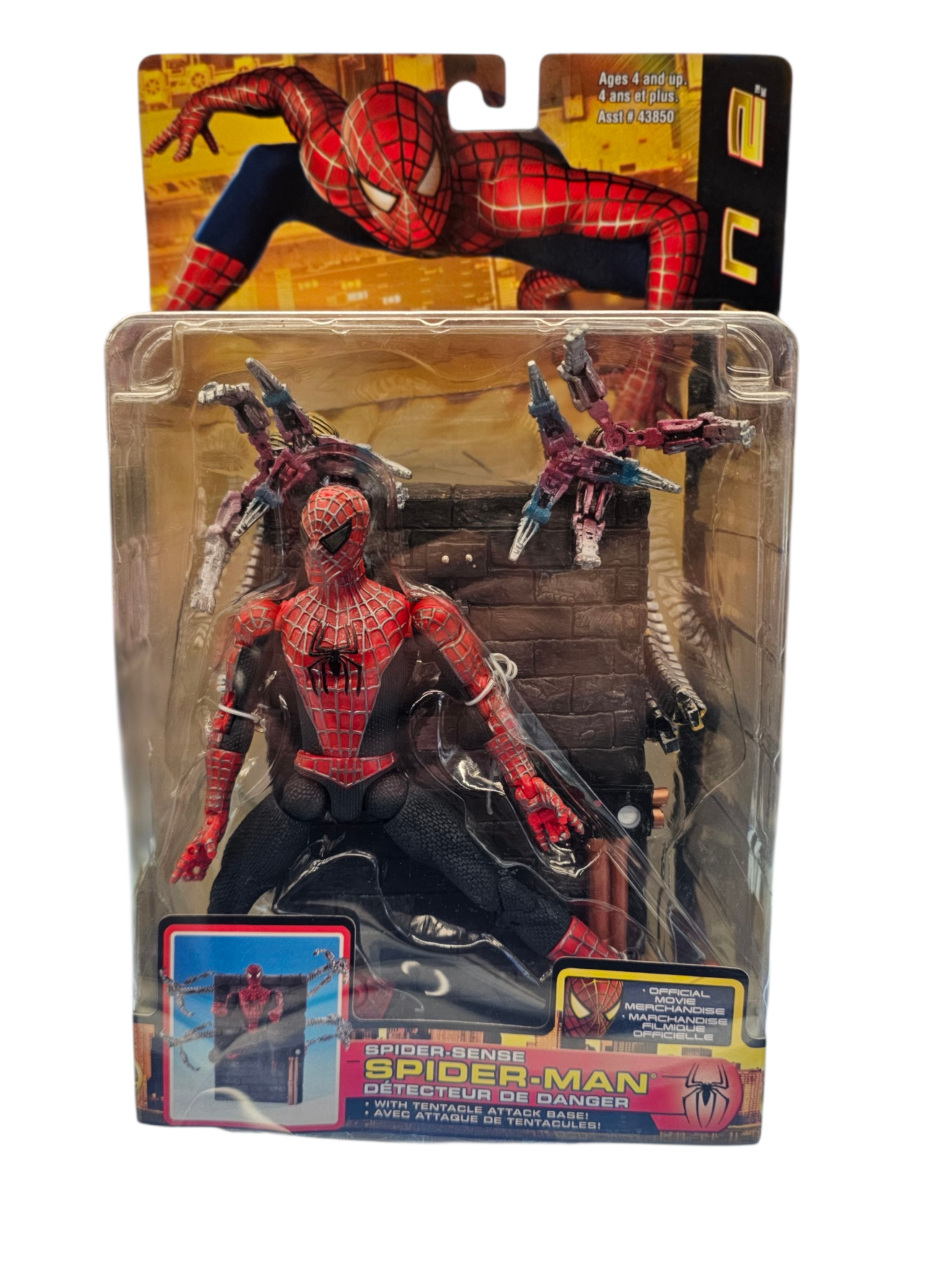 Toy biz Marvel Spider-Man 2 Spider-Sense Spider-Man with the Tentacle Attack Base
