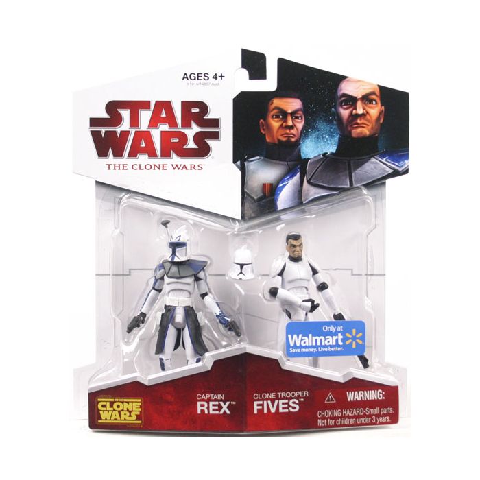 Hasbro Star Wars The Clone Wars Clone Captain Rex & Clone Trooper Fives Action Figure 2-Pack Walmart Exclusive