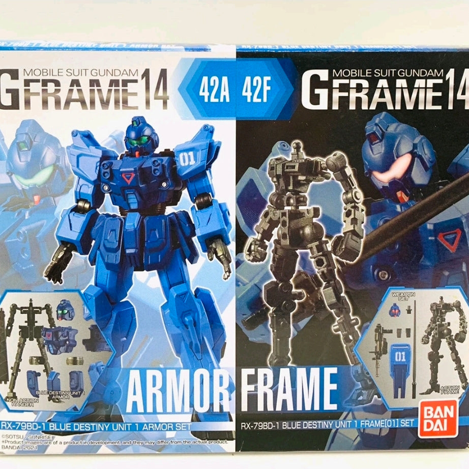 Bandai Mobile Suit Gundam G Frame14 (42A & 42F) Armor & Frame Blue Destiny Unit 1 Model Kit