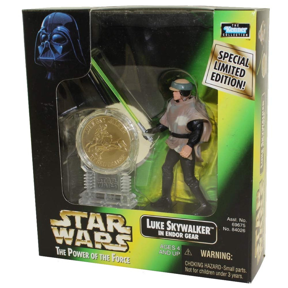 Kenner Star Wars Power of the Force Luke Skywalker In Endor Gear Action Figure Millennium Minted Coin Collection