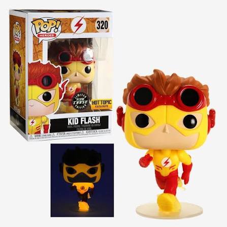 Funko Pop! Heroes The Flash Kid Flash #320 Glow In The Dark Chase Edition Funko Shop Exclusive