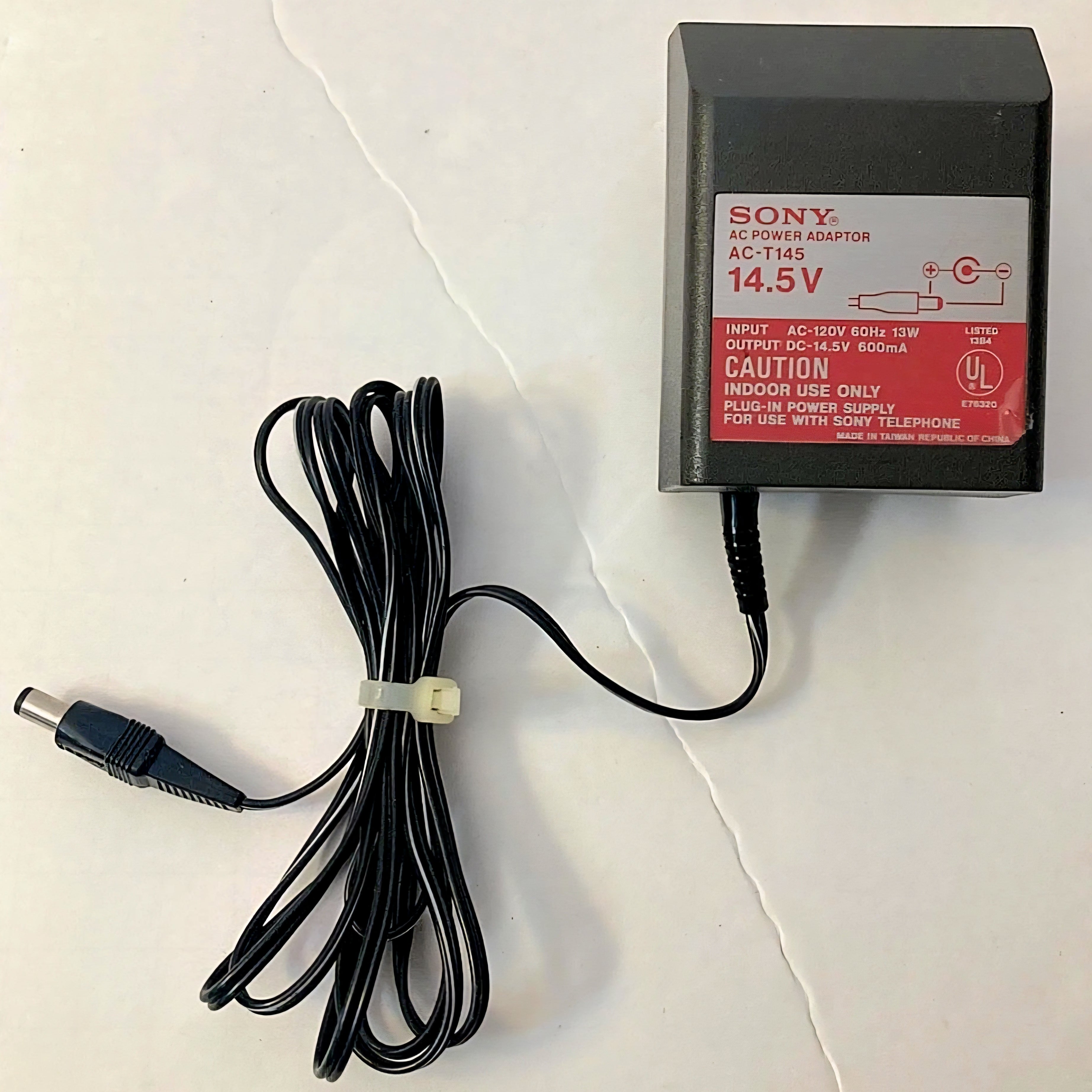 Used Sony AC-T145 AC Power Adapter 14.5V 600mA for Telephone