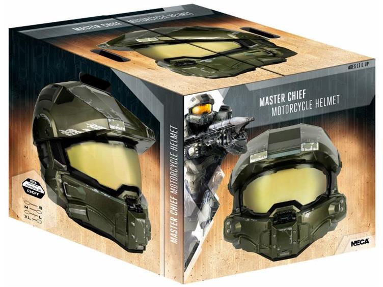 NECA Microsoft Halo Master Chief DOT-Approved Motorcycle Helmet Large