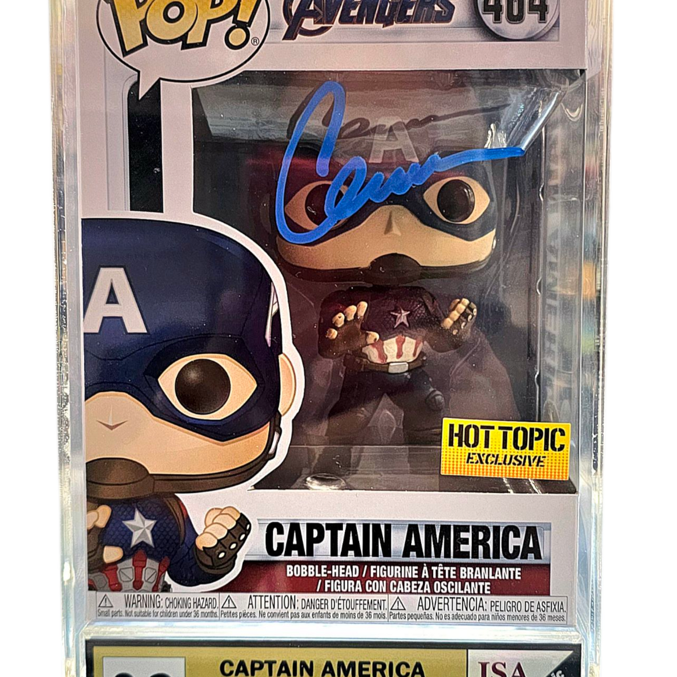 Autographed & Graded Funko Pop! #464 Captain America Hot Topic Exclusive Signed By Chris Evans