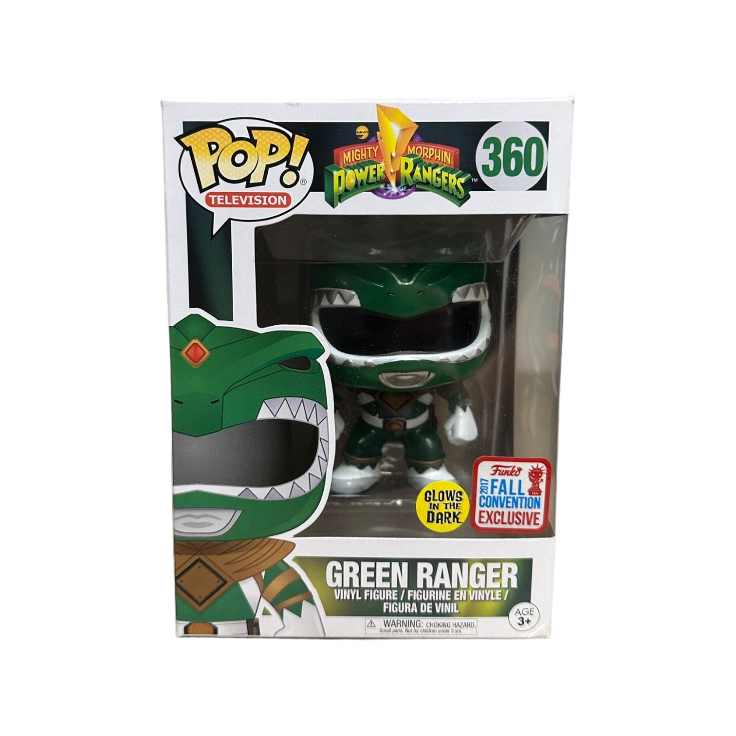 Funko Pop! Television Power Rangers Green Ranger #360 Glow In The Dark NYCC 2017 Exclusive Shared Sticker