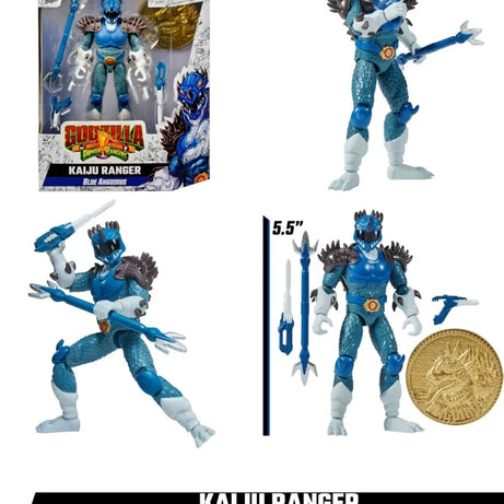Hasbro Godzilla vs Mighty Morphin Power Rangers Kaiju Ranger Blue Anguirus Action Figure