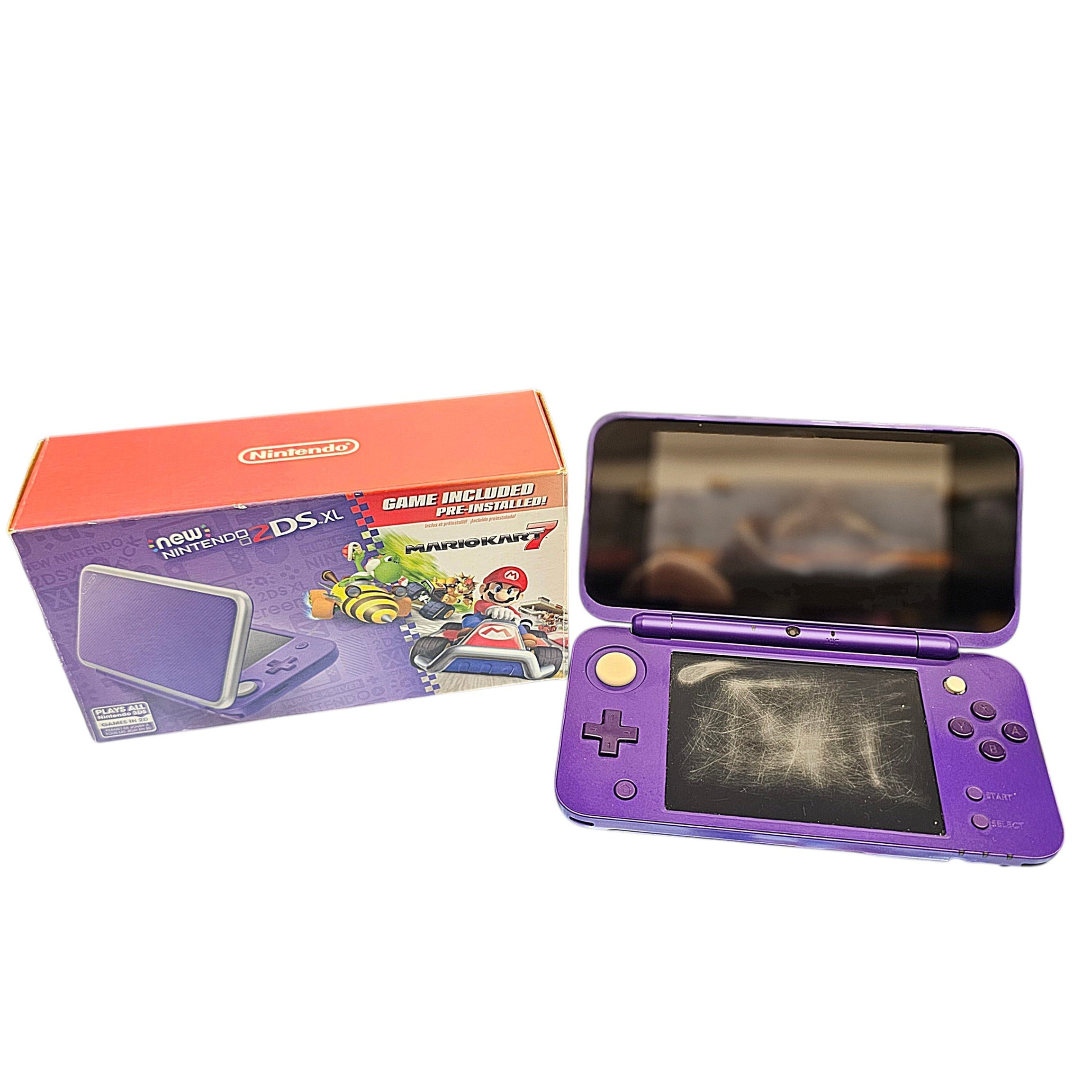 Used Boxed Nintendo 2DS XL Purple Console (Worn Touchscreen)