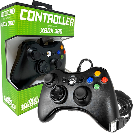 Old Skool Xbox 360 Wired Controller (Black) (OS-2314)