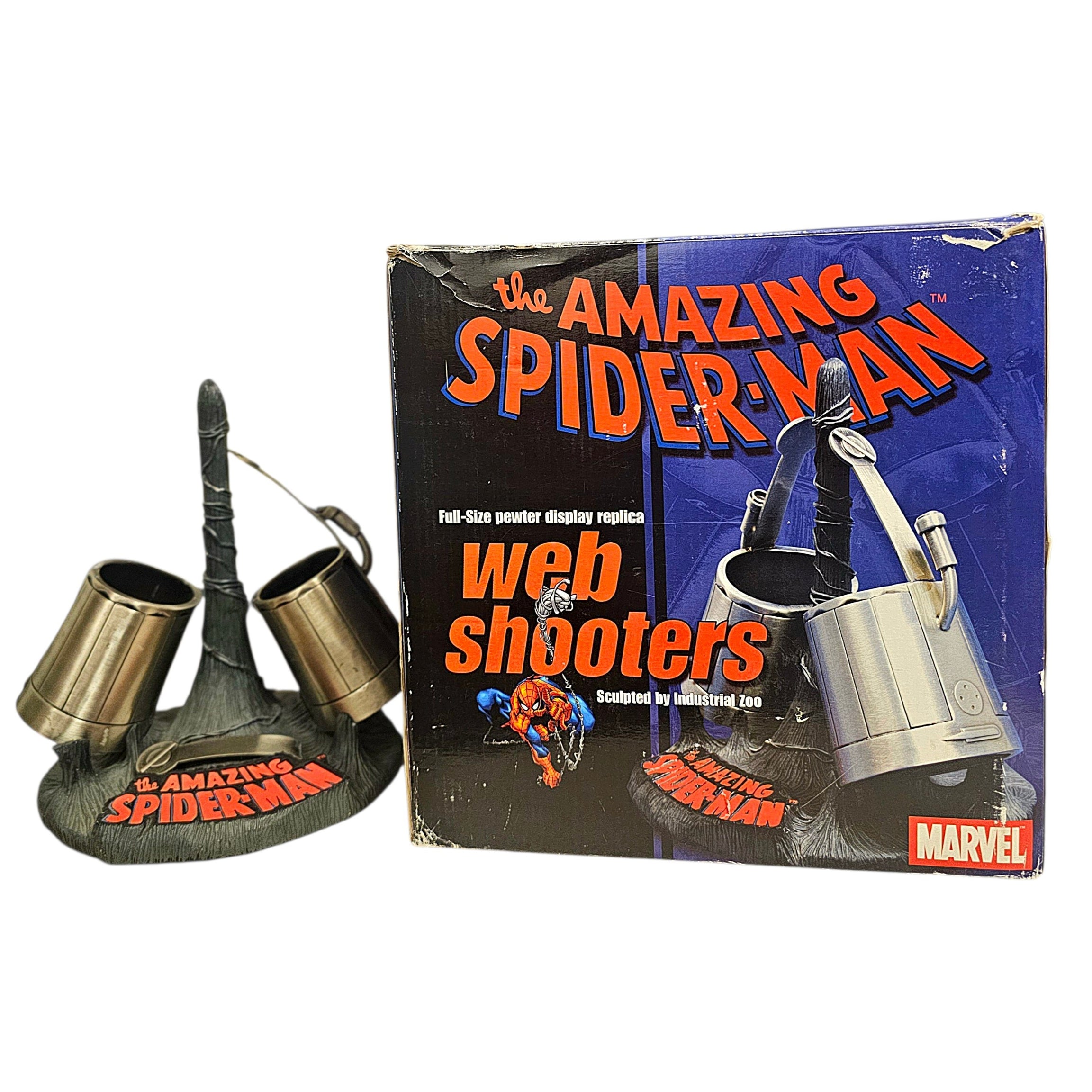 (As-is) Diamond Select Toys The Amazing Spider-Man Full-Size Pewter Web Shooters Display Replica