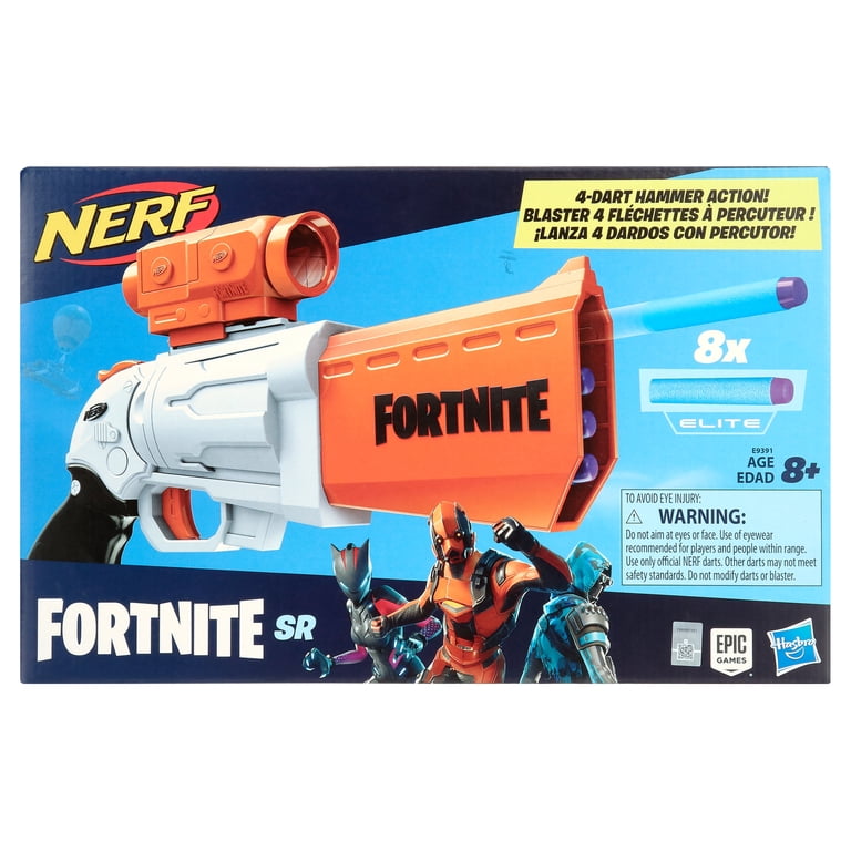 Nerf Fortnite SR Blaster with 8 Official Darts