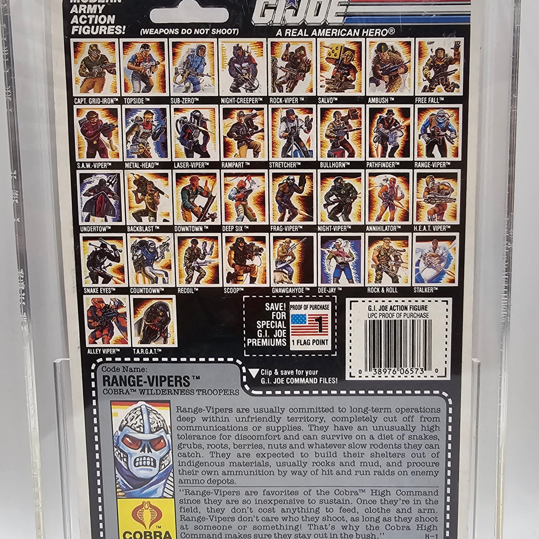 Hasbro G.I. Joe Vintage 1989  Name: Range-Vipers 32 Back Punched Card