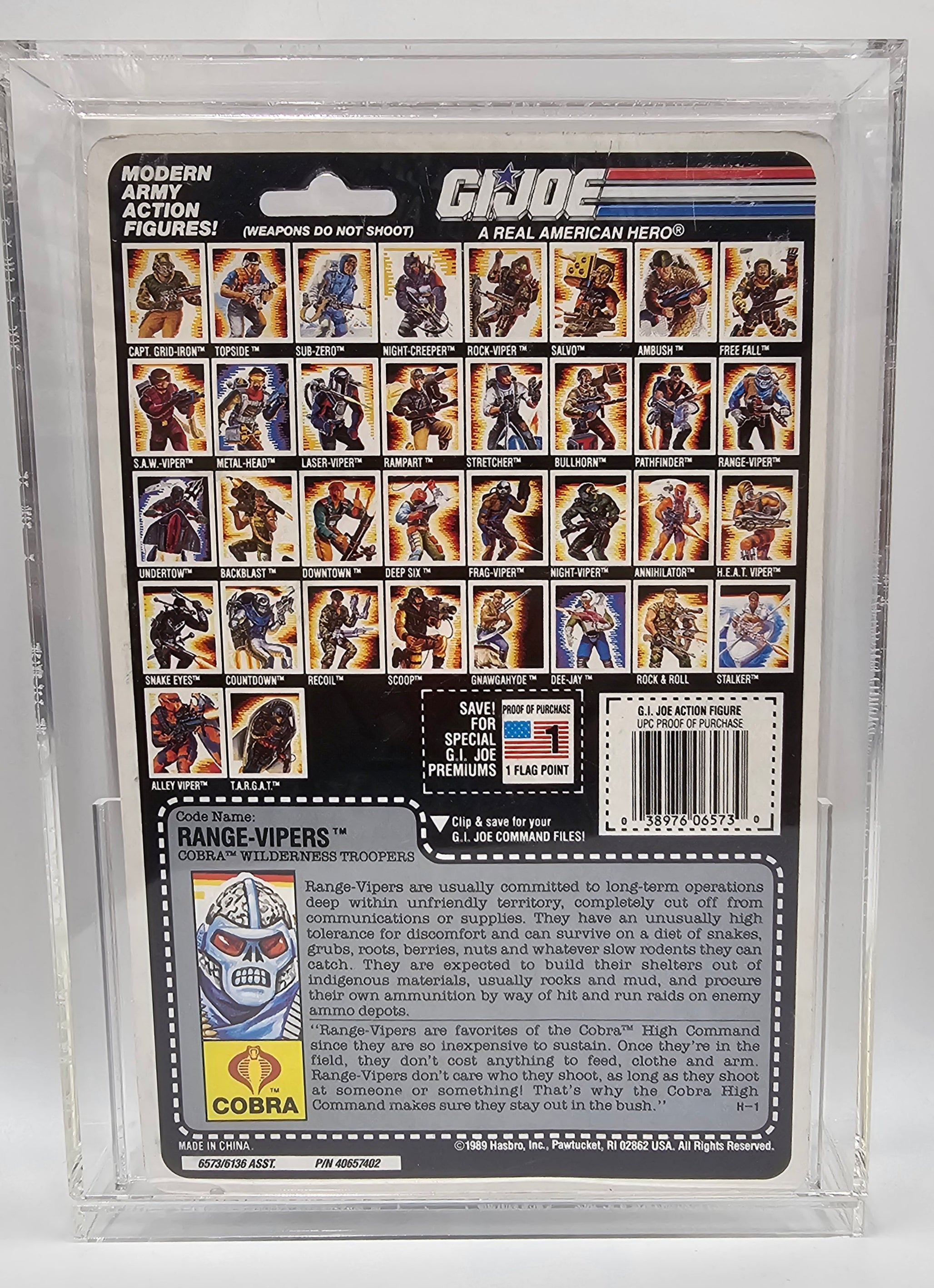 Hasbro G.I. Joe Vintage 1989  Name: Range-Vipers 32 Back Punched Card