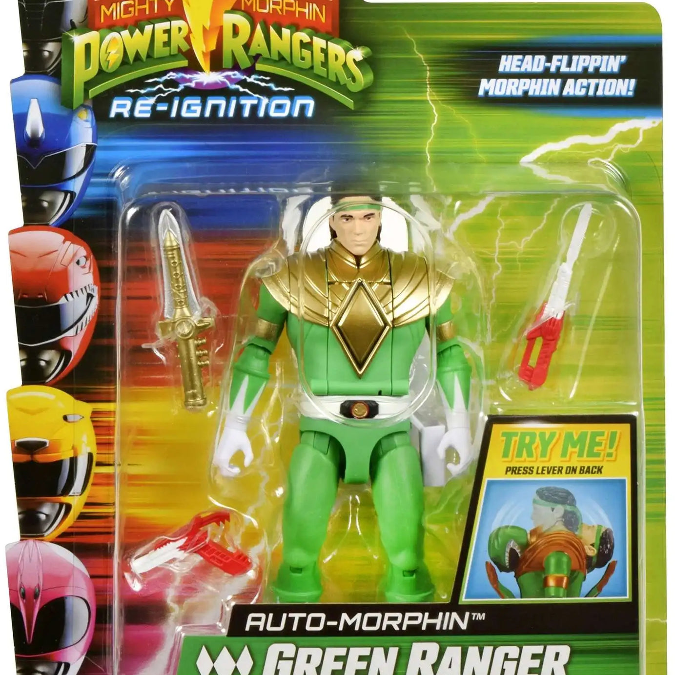Playmates Mighty Morphin Power Rangers Re-ignition Auto-Morphin Green Ranger Action Figure