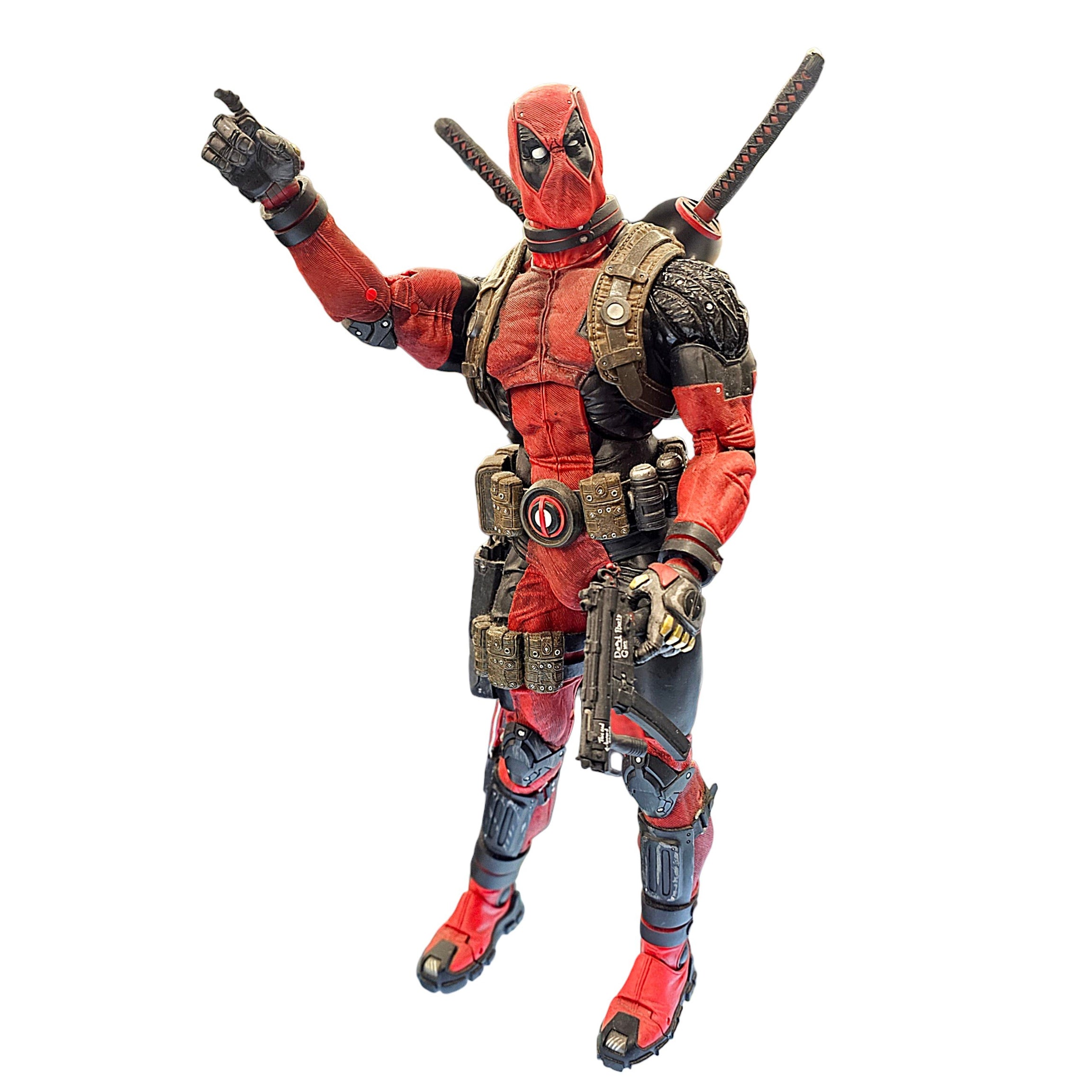 Loose Neca Marvel Epic Marvel Deadpool Super-Posable Bad@$$ Ultimate Collectors 1/4 Scale 18 Inch Action Figure (Incomplete)