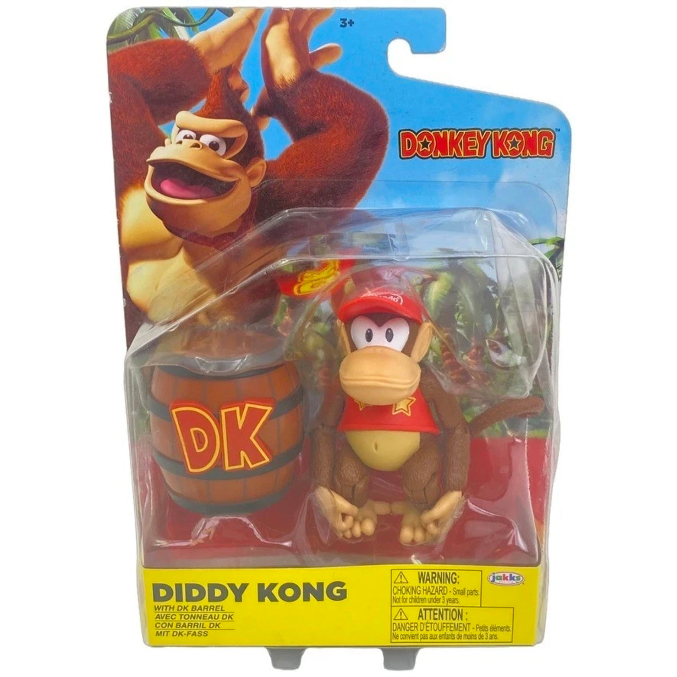 Jakks Nintendo Donkey Kong Diddy Kong with DK Barrel Action Figure