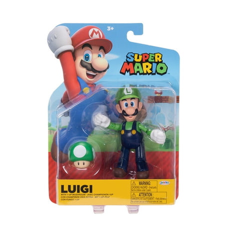 Jakks Nintendo Super Mario Luigi with Green Mushroom Action Figure