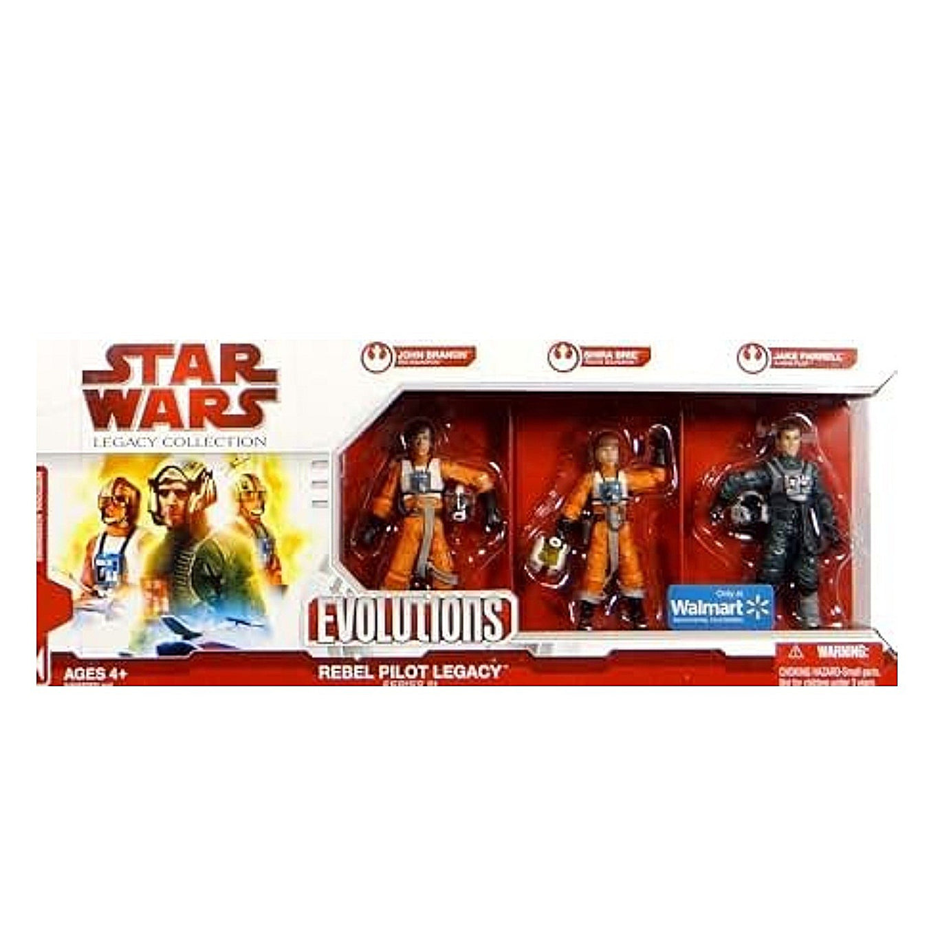 Hasbro Star Wars The Legacy Collection Evolutions Rebel Pilot Legacy Series III Walmart Exclusive 3.75” Action Figure 3-PACK