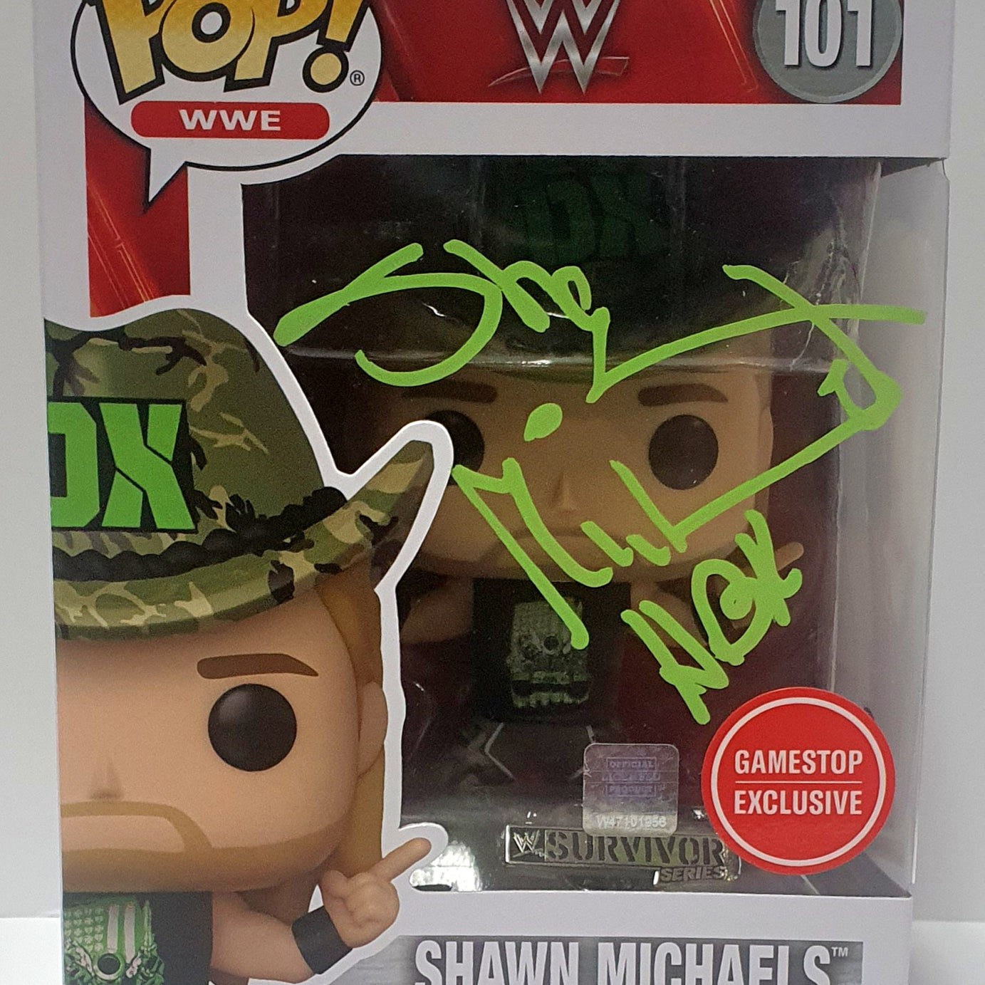 (SIGNED)Funko Pop! WWE Shawn Michaels #101 GameStop Exclusive