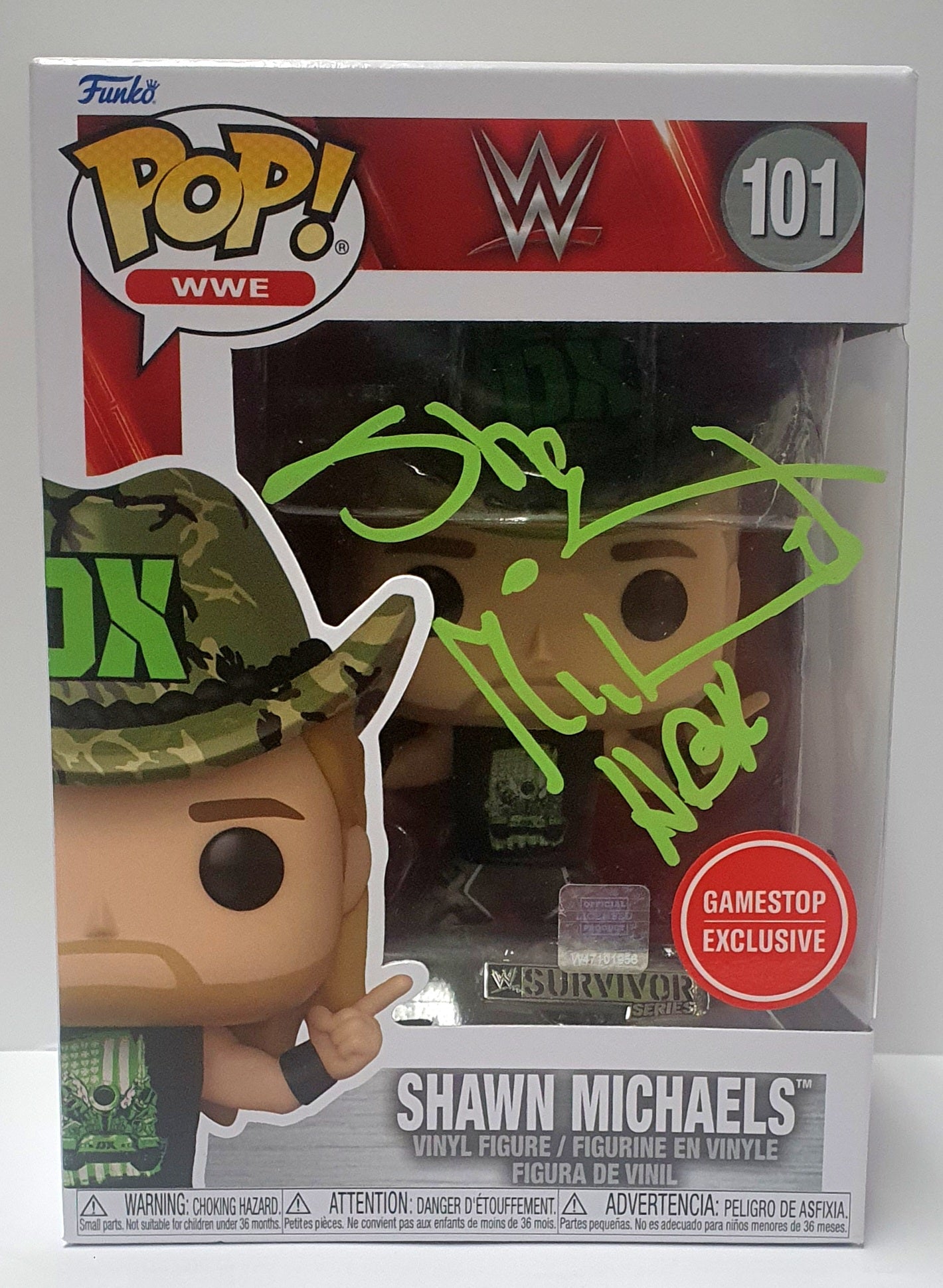 (SIGNED)Funko Pop! WWE Shawn Michaels #101 GameStop Exclusive