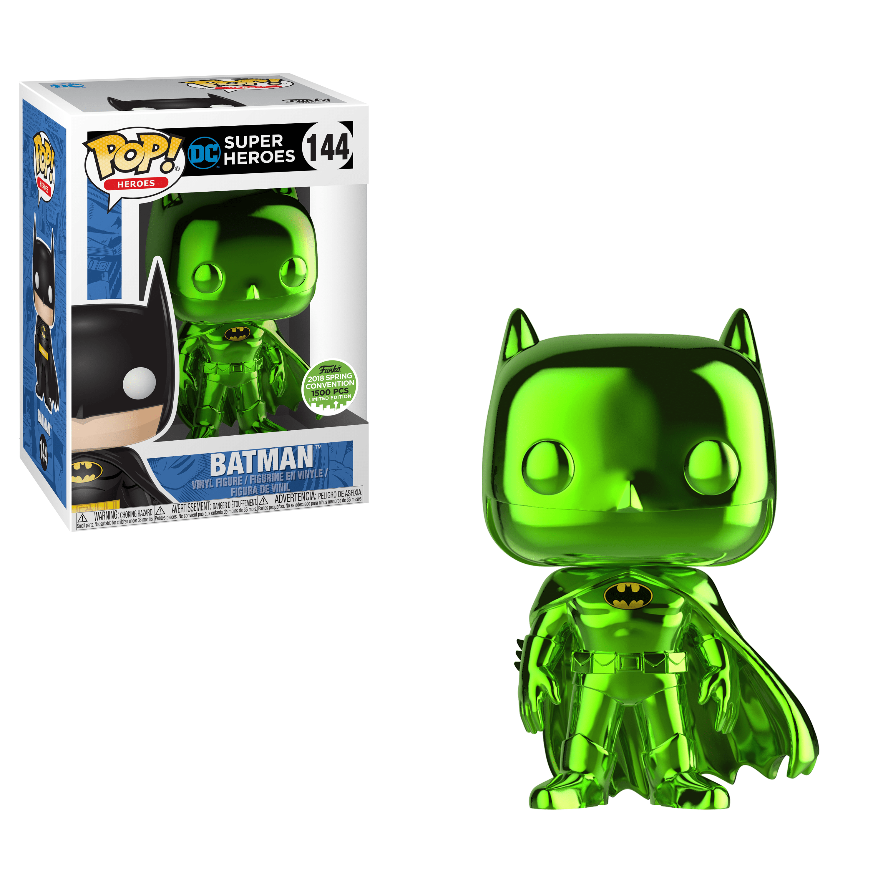 Funko Pop! Heroes DC Batman #144 Green Chrome 2018 ECCC Emerald City Comic Con Exclusive 1500 PCS