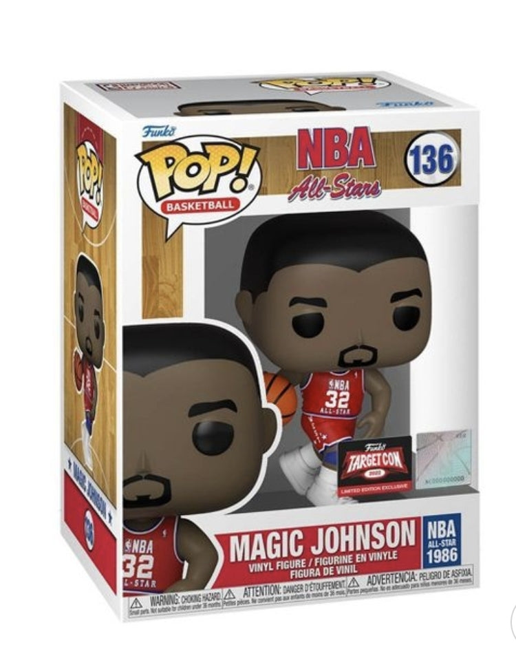 Funko Pop! Basketball NBA All-Stars Magic Johnson #136 Targetcon Exclusive