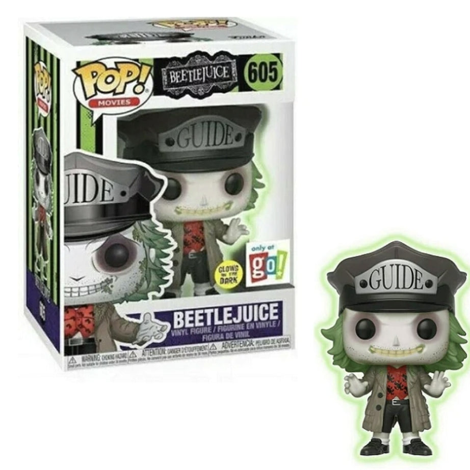 Funko Pop! Movies Beetlejuice with Guide Hat #605 Glow in The Dark GO! Exclusive