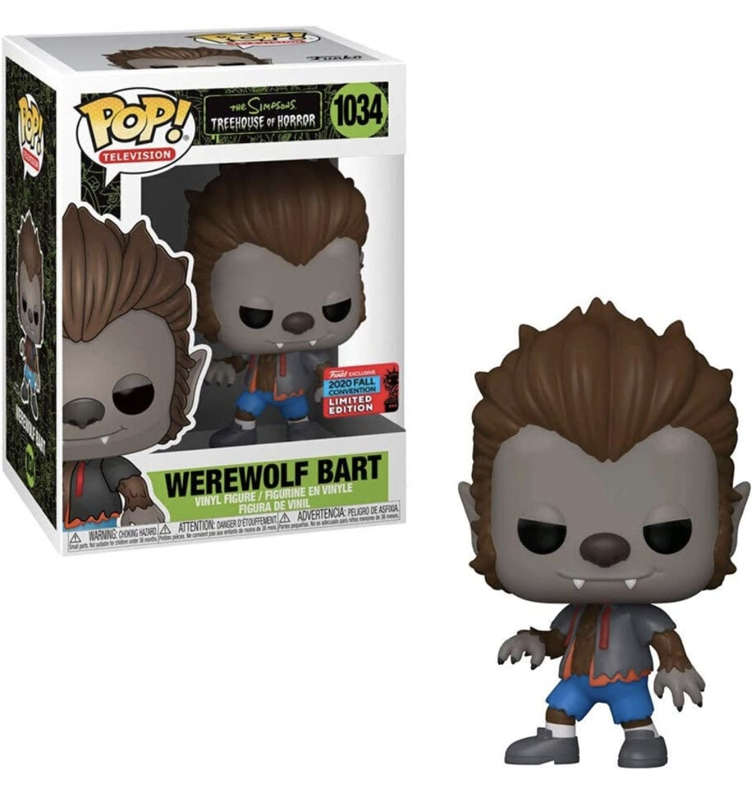 Funko Pop! Television The Simpsons Treehouse of Horror Werewolf Bart #1032 Funko Fall Convention 2020 DMG