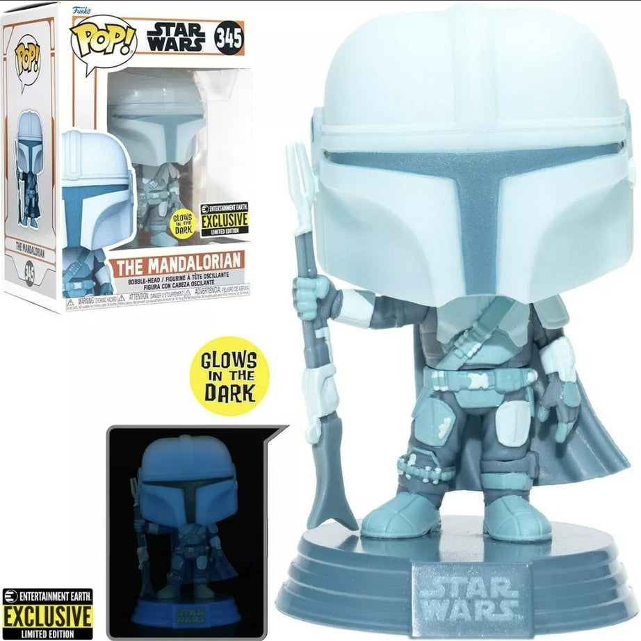 Funko Pop! Star Wars The Mandalorian #345 Glow In The Dark Entertainment Earth Exclusive