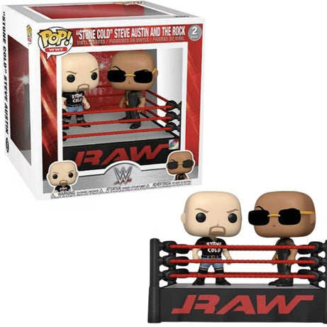 Funko Pop! WWE Monday Night Raw Ring Stone Cold Steve Austin and The Rock 2-pack