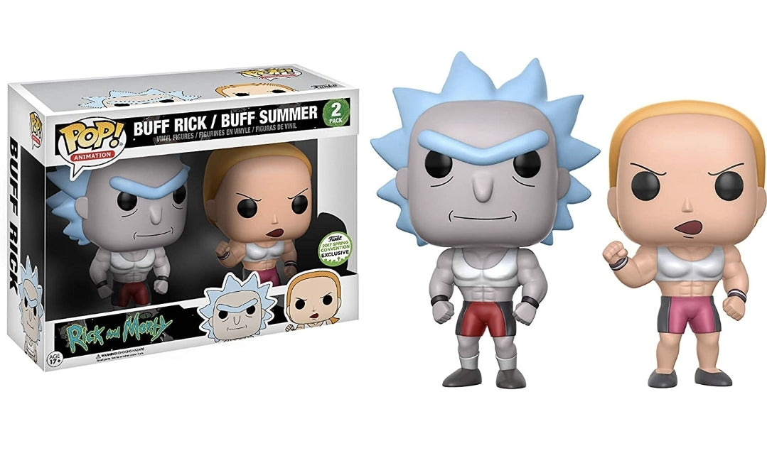 Funko Pop! Animation Rick and Morty Buff Rick / Buff Summer 2-pack Funko Spring Convention 2017 Exclusive DMG