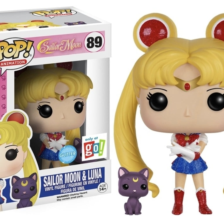 Funko Pop! Animation Sailor Moon - Sailor Moon and Luna #89 Glitter GO Exclusive