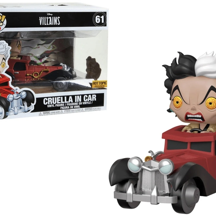 Funko Pop! Rides Disney Villains 101 Dalmatians Cruella In Car #61 Hot Topic Exclusive