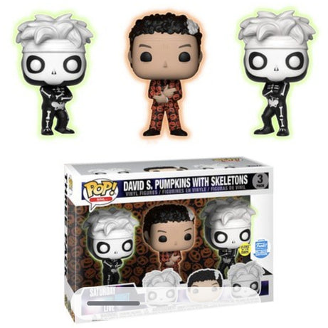 Funko Pop! SNL David S. Pumpkins With Skeletons 3-Pack Glow in the Dark Funko Shop Exclusive