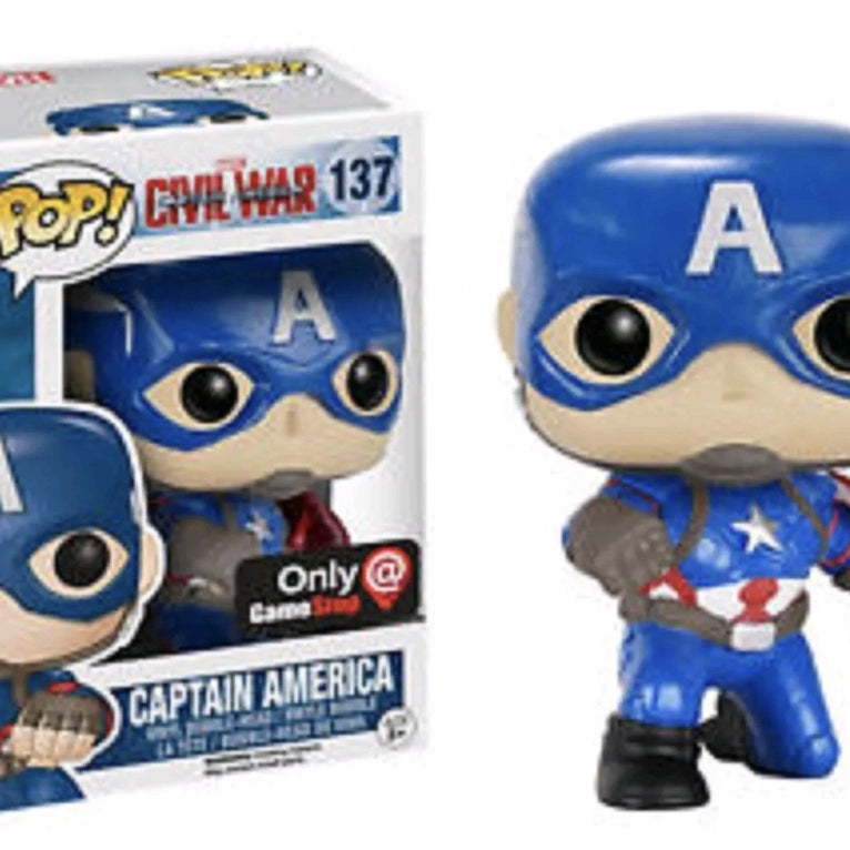 Funko Pop! Marvel Captain America Civil War Captain America #137 Gamestop Exclusive