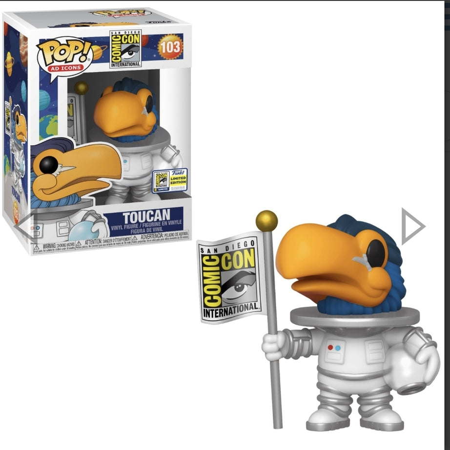 Funko Pop! Ad Icons Toucan (Astronaut White) #103 SDCC International 2020 Exclusive (Official Sticker)
