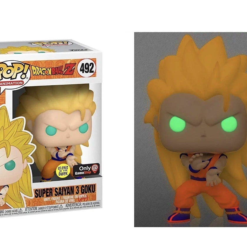 Funko Pop! Animation Dragonball Z Super Saiyan 3 Goku Glow In The Dark Gamestop Exclusive