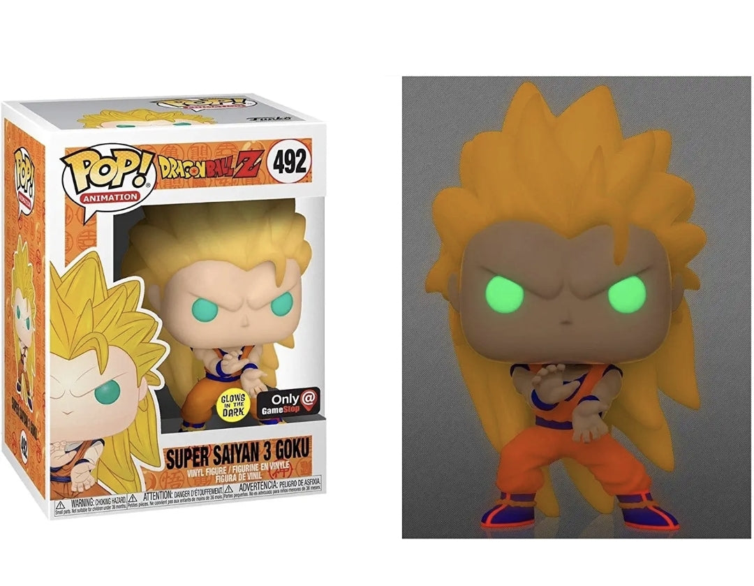 Funko Pop! Animation Dragonball Z Super Saiyan 3 Goku Glow In The Dark Gamestop Exclusive