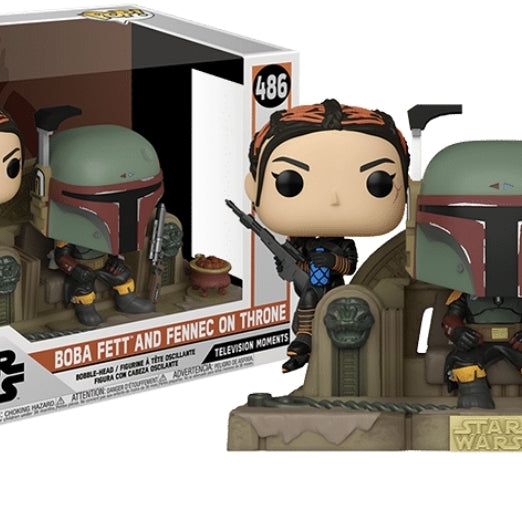 Funko Pop! Star Wars Television Moments Book Of Boba Fett - Boba Fett and Fennec on Throne #486