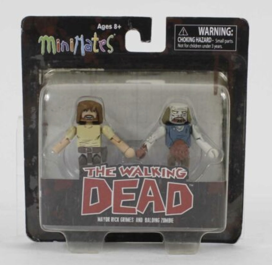 Diamond Select Toys Minimates AMC The Walking Dead Mayor Rick Grimes and Balding Zombie 2-Pack DMG