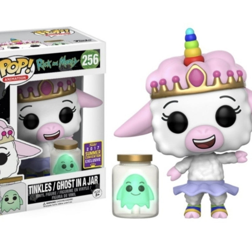 Funko Pop! Animation Rick and Morty Tinkles / Ghost In A Jar #256 Glow In The Dark SDCC 2017 Exclusive Shared Sticker
