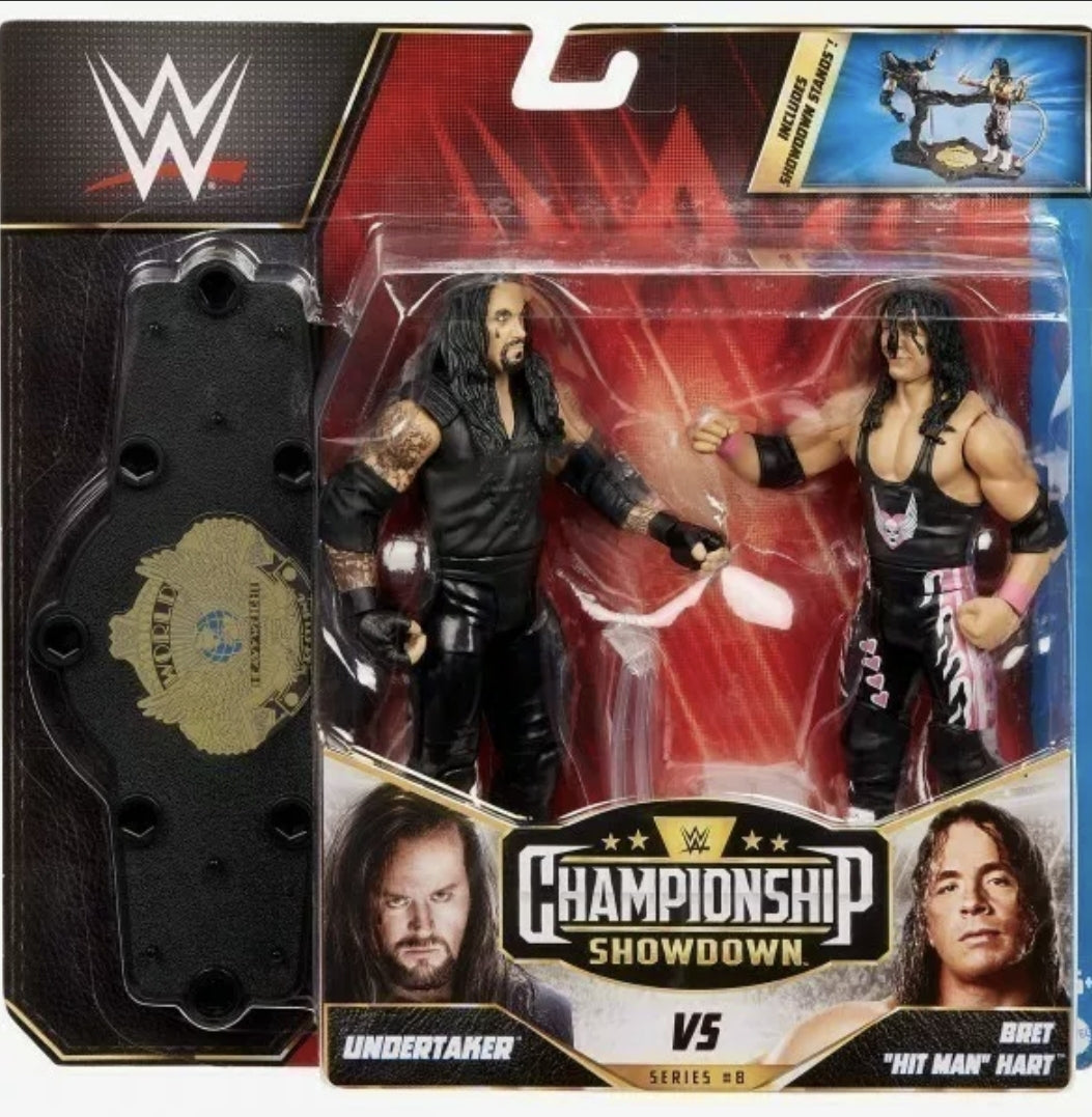 Mattel WWE Championship Showdowns Series 8 Undertaker VS Bret The Hitman Hart 6 Inch Action Figure 2-Pack