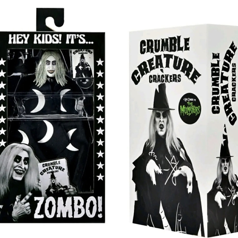 Neca Reel Toys Rob Zombie's The Munsters Crumble Creature Crackers Box Zombo 12 Inch Action Figure SDCC 2022 Exclusive