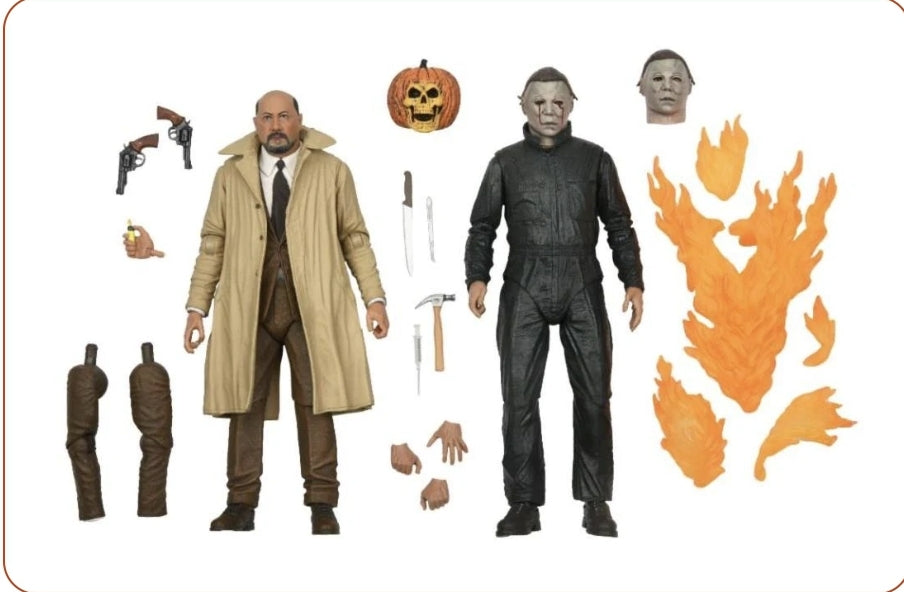 Neca Halloween II 40 Years Ultimate Michael Myers & Dr. Loomis 7 Inch Action Figure 2-Pack