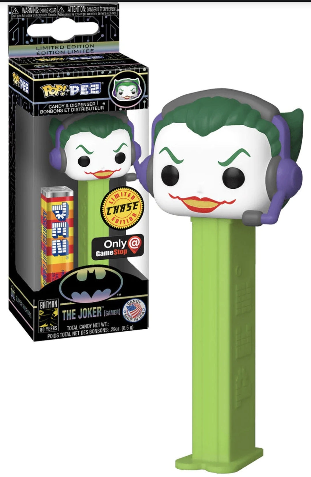 Funko Pop! Pez Batman 80 Years The Joker (Gamer) Gamestop Exclusive Chase Edition
